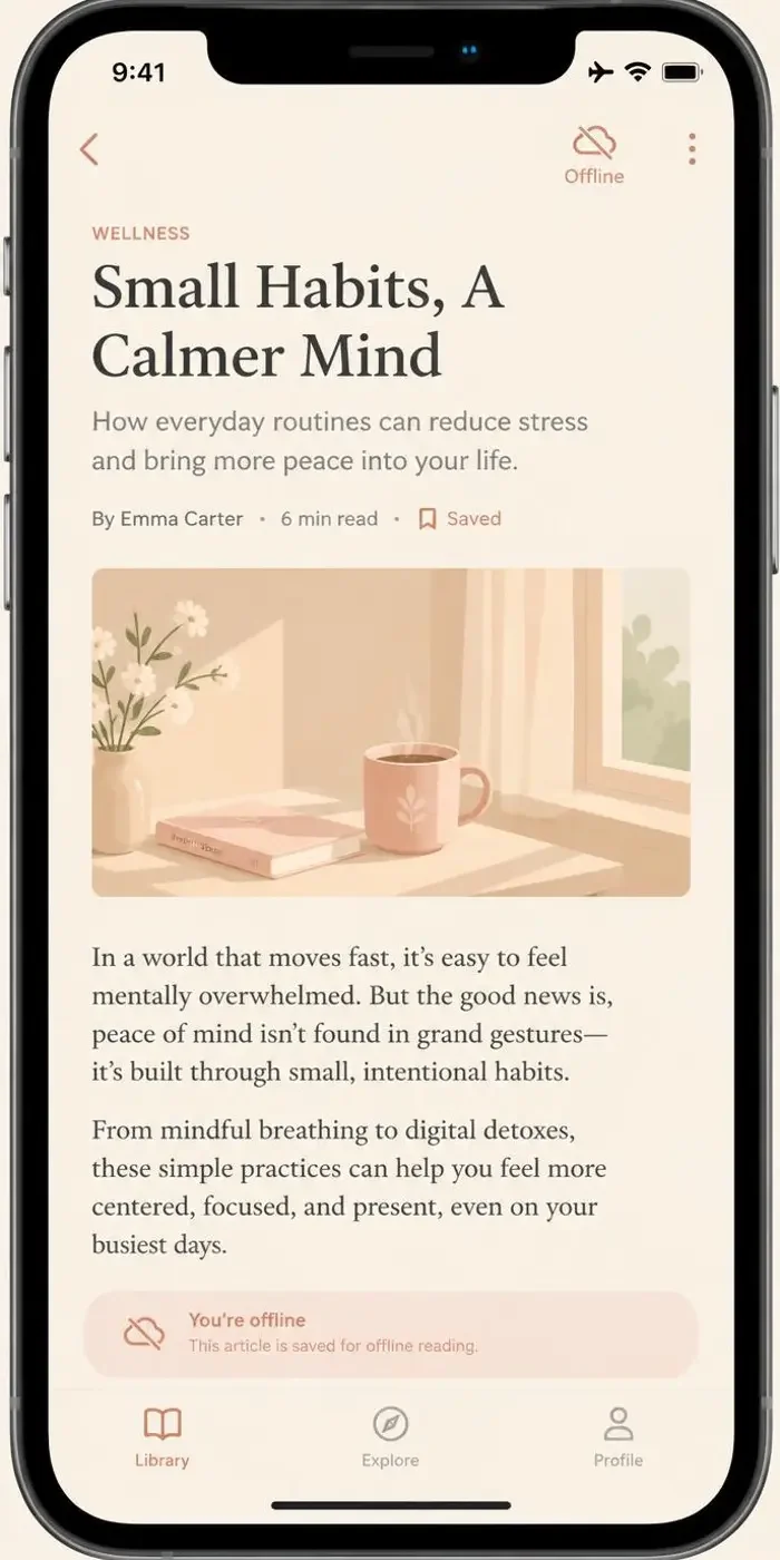 日漫韩漫 APP 离线长文界面